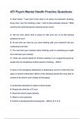 ATI Psych Mental Health Practice Questions & Answers 2024&lpar;A&plus;GRADED 100&percnt;VERIFIED&rpar;