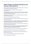 Tattoo Oregon Law Exam Questions and  Answers 2024 graded 