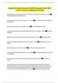 Alpha Phi Alpha Pretest for IMDP Questions with 100&percnt;  Correct Answers Updated & Verified