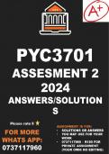 PYC2601 Assignment 2 2024 (Solutions)