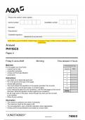 2023 AQA A-level PHYSICS 7408&sol;2 Paper 2 Question Paper & Mark scheme &lpar;Merged&rpar; June 2023 &lbrack;VERIFIED&rsqb;