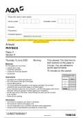 2023 AQA A-level PHYSICS 7408&sol;3A Paper 3 Section A Question Paper & Mark scheme &lpar;Merged&rpar; June 2023 &lbrack;VERIFIED&rsqb;