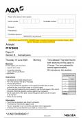 2023 AQA A-level PHYSICS 7408&sol;3BA Paper 3 Section B Astrophysics Question Paper & Mark scheme &lpar;Merged&rpar; June 2023 &lbrack;VERIFIED&rsqb;