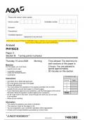 2023 AQA A-level PHYSICS 7408&sol;3BD Paper 3 Section B Turning points in physics Question Paper & Mark scheme &lpar;Merged&rpar; June 2023 &lbrack;VERIFIED&rsqb;
