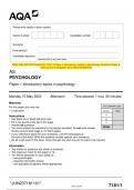 2023 AQA AS PSYCHOLOGY 7181&sol;1 Paper 1 Introductory topics in psychology Question Paper & Mark scheme &lpar;Merged&rpar; June 2023 &lbrack;VERIFIED&rsqb;