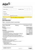 2023 AQA A-level PSYCHOLOGY 7182&sol;1 Paper 1 Introductory topics in psychology Question Paper & Mark scheme &lpar;Merged&rpar; June 2023 &lbrack;VERIFIED&rsqb;