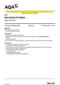 2023 AQA AS RELIGIOUS STUDIES 7061&sol;2D Paper 2D Islam Question Paper & Mark scheme &lpar;Merged&rpar; June 2023 &lbrack;VERIFIED&rsqb;