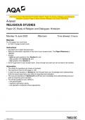2023 AQA A-level RELIGIOUS STUDIES 7062&sol;2C Paper 2C Study of Religion and Dialogues&colon; Hinduism Question Paper & Mark scheme &lpar;Merged&rpar; June 2023 &lbrack;VERIFIED&rsqb;