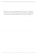 Walden University NURS 6501 Final Exam– Question and answers Latest Update 2024 Version Graded A+