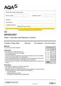 2023 AQA AS SOCIOLOGY 7191&sol;1 Paper 1 Education with Methods in Context Question Paper & Mark scheme &lpar;Merged&rpar; June 2023 &lbrack;VERIFIED