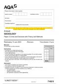 2023 AQA A-LEVEL SOCIOLOGY 7192&sol;3 Paper 3 Crime and Deviance with Theory and Methods Question Paper & Mark scheme &lpar;Merged&rpar; June 2023 &lbrack;VERIFIED&rsqb;