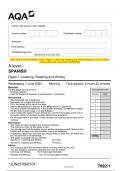 2023 AQA A-level SPANISH 7692&sol;1 Paper 1 Listening&comma; Reading and Writing Question Paper & Mark scheme &lpar;Merged&rpar; June 2023 &lbrack;VERIFIED&rsqb;