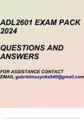 ADL2601 Exam pack 2024  (Questions and answers)