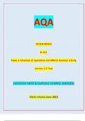 AQA GCSE BUSINESS  8132/1  Paper 1 Influences of operations and HRM on business activity Version: 1.0 Final *Jun238132101* IB/G/Jun23/E10 8132/1 / QUESTION PAPER & MARKING SCHEME/ [MERGED] Marl( scheme June 2023