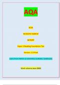 AQA GCSE MODERN HEBREW 8678/RF Paper 3 Reading Foundation Tier Version: 1.0 Final G/TI/Jun23/E6 8678/RF (JUN238678RF01) GCSE MODERN HEBREW Foundation Tier Paper 3 Reading  QUESTION PAPER & MARKING SCHEME/ [MERGED] Marl( scheme June 2023