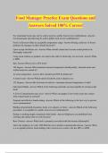 Food Manager Practice Exam Questions and Answers Solved 100&percnt; Correct