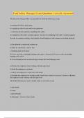 Food Safety Manager Exam Questions Correctly Answered