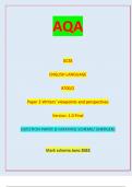 AQA GCSE ENGLISH LANGUAGE 8700/2 Paper 2 Writers’ viewpoints and perspectives Version: 1.0 Final *Jun238700201* IB/G/Jun23/E5 8700/2QUESTION PAPER & MARKING SCHEME/ [MERGED] Marl( scheme June 2023