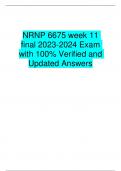NRNP 6675 week 11 final 2023-2024 Exam with 100% Verified and Updated Answers