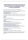 PLATO Edmentum Government End Of  Semester Exam Test (Questions And  Answers) 2023/2024
