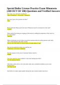 Special Boiler License Practice Exam Minnesota &lpar;100 OUT OF 100&rpar; Questions and Verified Answers&period;