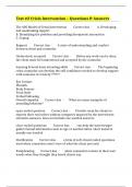 Test &num;2 Crisis Intervention &ndash; Questions & Answers 