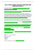 NU 211 FINAL EXAMS 3 2022-2023 QUESTIONS AND ANSWERS GRADE A&plus;