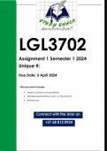 LGL3702 Assignment 1 QUALITY ANSWERS) Semester 1 2024