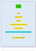 AQA GCSE MATHEMATICS 8300/2F Foundation Tier Paper 2 Calculator Version: 1.0 Final *jun2383002F01* IB/M/Jun23/E7 8300/2F QUESTION PAPER & MARKING SCHEME/ [MERGED] Marl( scheme June 2023