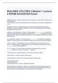 BUILDING UTILITIES 3 Module 1 Lecture 4 ROOM ACOUSTICS Exam Questions and Answers