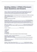 Building Utilities 3 (FINALS Reviewer) Exam Questions and Answers