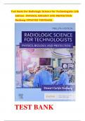 Test Bank For Radiologic Science for Technologists 12th Edition –PHYSICS, BIOLOGY AND PROTECTION Bushong UPDATED TESTBANK