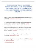 PHARMACOLOGY EXAM 1 RASMUSSEN NEWEST 2024 ACTUAL EXAM 250 QUESTIONS AND CORRECT DETAILED ANSWERS WITH RATIONALES &lpar;VERIFIED ANSWERS&rpar; &vert;ALREADY GRADED A&plus; 