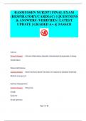 RASMUSSEN NUR2571 FINAL EXAM  (RESPIRATORY/CARDIAC) | QUESTIONS  & ANSWERS (VERIFIED) | LATEST  UPDATE | GRADED A+ & PASSED
