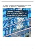 Test Bank for Contemporary Business Mathematics with Canadian Applications, 12th edition By S. A. Hummelbrunner