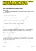 AMERICAN PUBLIC UNIVERSITY NURS 101 CHAPTER 01&colon; EVIDENCE-BASED ASSESSMENT EXAM QUESTIONS AND ANSWERS GRADED A&plus;&sol;&sol;&sol;&period;