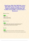 Final Exam: PRN 1562/ PRN1562 (Latest 2024/ 2025 Update) Principles of Mental Health Nursing Review| Questions and Verified Answers|100% Correct| Grade A- Rasmussen