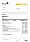 2023 AQA A-level BIOLOGY 7402/2 Paper 2 Question Paper & Mark scheme (Merged) June 2023 [VERIFIED]