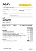 2023 AQA AS BUSINESS 7131/1 Paper 1 Business 1 Question Paper & Mark scheme (Merged) June 2023 [VERIFIED]