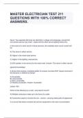 MASTER ELECTRICIAN TEST 211 QUESTIONS WITH 100% CORRECT ANSWERS.