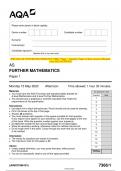 2023 AQA AS FURTHER MATHEMATICS 7366/1 Paper 1 Question Paper & Mark scheme (Merged) June 2023 [VERIFIED]