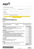 2023 AQA A-level FURTHER MATHEMATICS 7367/1 Paper 1 Question Paper & Mark scheme (Merged) June 2023 [VERIFIED]