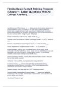 Florida Basic Recruit Training Program &lpar;Chapter 1&rpar; Latest Questions With All Correct Answers&period;