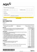 2023 AQA A-level MATHEMATICS 7357/3 Paper 3 Question Paper & Mark scheme (Merged) June 2023 [VERIFIED]