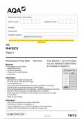 2023 AQA AS PHYSICS 7407/2 Paper 2 Question Paper & Mark scheme (Merged) June 2023 [VERIFIED]