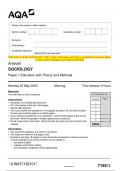 2023 AQA A-LEVEL SOCIOLOGY 7192/1 Paper 1 Education with Theory and Methods Question Paper & Mark scheme (Merged) June 2023 [VERIFIED]