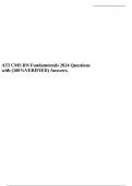 ATI CMS RN Fundamentals 2024 Questions with &lpar;100&percnt;VERIFIED&rpar; Answers&period;
