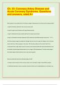 Ch&period; 33&colon; Coronary Artery Disease and  Acute Coronary Syndrome&period; Questions  and answers&comma; rated A&plus;&sol;&sol;  EXAM PREDICTION PAPER 2024&sol;25 