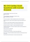 NU 216 Cardiac Exam Questions with Correct Answers