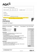 2023 AQA GCSE STATISTICS 8382/1F Foundation Tier Paper 1 Question Paper & Mark scheme (Merged) June 2023 [VERIFIED]